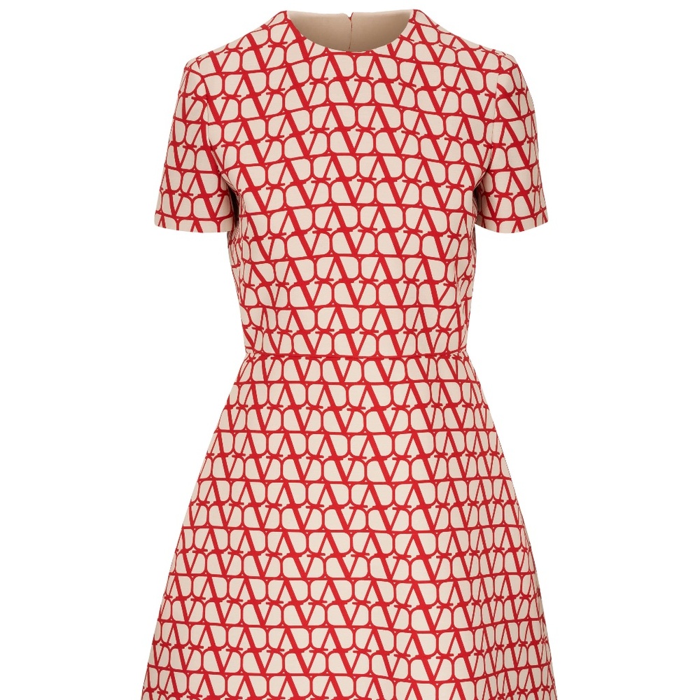VALENTINO Garavani Women's Toile Iconopraphe Leather-Trimmed Canvas Mini Dress